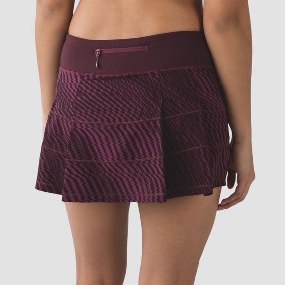 Lululemon Pace Rival Skirt II Shifted Horizon Red Grape Black Bordeaux Sz 6 Reg - Picture 5 of 15